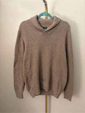 J. Crew Men's Turtleneck Waffle Knit Sweater in Taupe